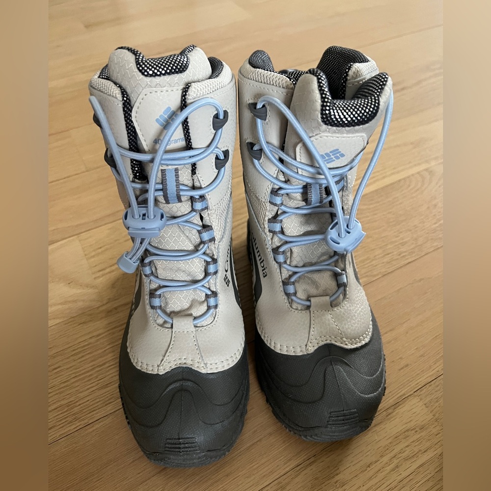 Columbia Kids' Cream and Gray Snow Boots